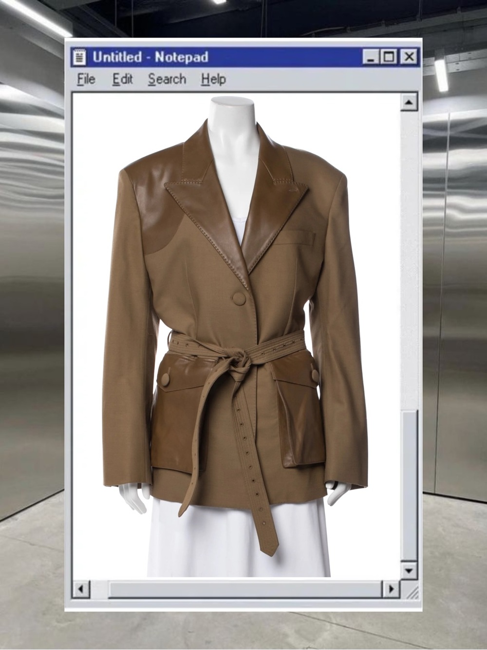 Peter Do Banana Republic Belted wool leather blazer
